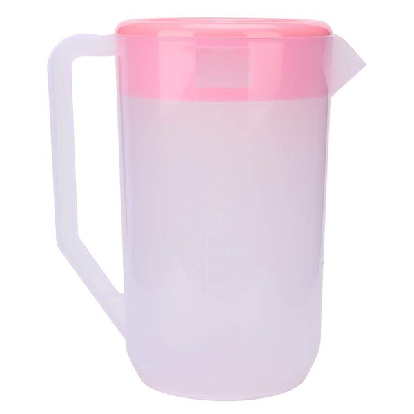 Cold Teakettle Large Capacity Water Jug Reusable Plastic Teapot Clear Beverage Pitcher for Tea Coffee Lemonade Cold Water, 4L(Pink)