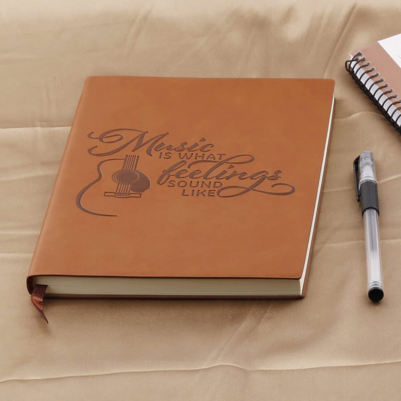 LBWCER Music is What Feelings Sound Like Leather Journal Notebook