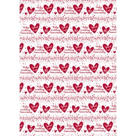 2 Sheets 40th Wedding Anniversary Wrapping Paper Ruby Wedding Anniversary Giftwrap (BGC)