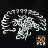 Jamiikury 50 White Cup Hooks, 1/2 Inch Metal Screw-in Mini