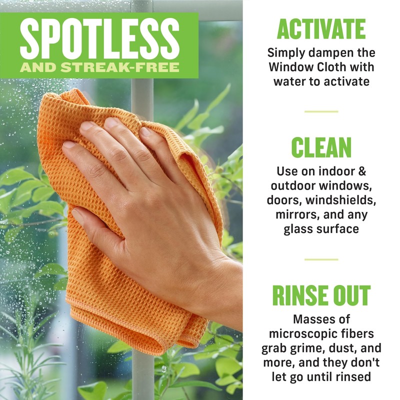 E-Cloth Window Cleaning Kit, Premium Microfiber Glass and Window Cleaner,