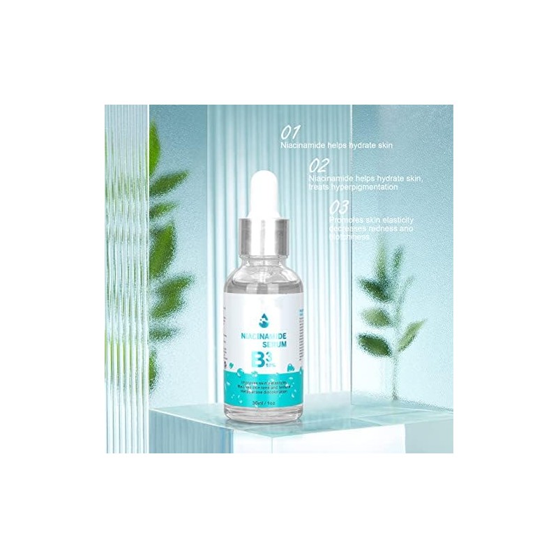 Sérum facial de nicotinamida para hidratar e iluminar la piel.