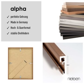 nielsen Alpha Photo Frame 10 x 15 cm Aluminium Matt Amber Photo Frame for Standing and Hanging in Portrait and Landscape Format Real Glass