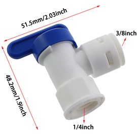 KKUANG 2PCS 1/4inch Thread to 3/8inch Port Pressure Tank Ball Valve Food Beverage POM Port For Water Purification Reverse Osmosis System Water Storage Tank Quick Connect Tank Ball Valve