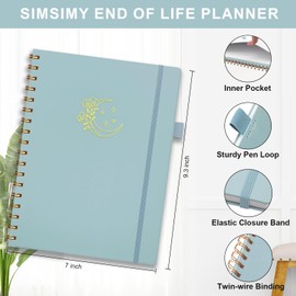 End of Life Planner, Spiral Estate Planning Organizer for Senior, Final Arrangements Just in Case I Die Book Organizer, Will Preparation, Last Wishes & Funeral Planning Notebook for Beneficiary, Death Planner Organizer, 7x9.3"