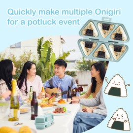 Onigiri Mold Triangle Rice Ball Mold Once Quickly Make 6pcs Triangle Onigiri, Multifunctional Onigiri Mold for Making and Storing Sushi, Foldable Onigiri Mold