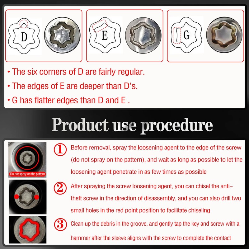 JEUCLEL E-Wheel Locking Nut Key Compatible with Toyota Models, Lexus,