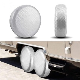 Tyre Bags, Zip Tyre Protective Cover, Universal Sun Protection Tyre Covers, Pack of 4 Waterproof Aluminium Film Tyre Bag for Car RV, Suitable for 33-35 Inch Diameter