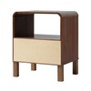 Walker Edison Modern Curved-Top Solid Wood 1-Drawer Nightstand with Open