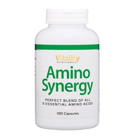 Aminosäuren Hochdosiert Kapseln mit allen 8 Aminiosäuren, 730 mg pro Kapsel (180 Stk) Amino Synergy Vitality Nutritionals by Vitaminexpress