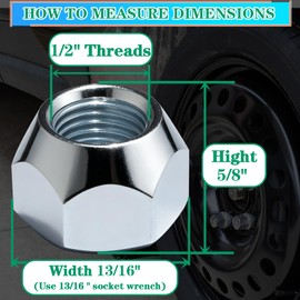 OZISENS 20pcs 1/2''-20 Trailer Lug Nuts for Dexter EZ Lube Trailers, Camper RV 1/2" Studs Trailer Wheel 509 Lug Nut Axle Hub Tire Lugs Nuts Open End Acorn Nut