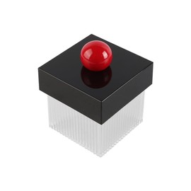 Laroal 2 Pcs Cotton Pad Holder with Lids Clear Plastic Cotton Swab Dispenser Bathroom Cotton Wool Bud Organizer Cosmetic Storage Jars with Black Lids