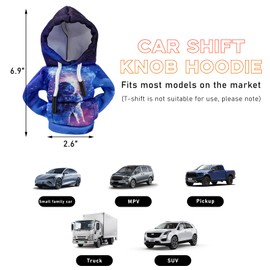 Ohleats Car Gear Shift Hoodie, Mini Funny Fashionable Automotive Gear Shifter Cover, Winter Warm Car Shift Knob Sweater Protector, Universal Interior Car Accessories for Decoration (Spaceman)