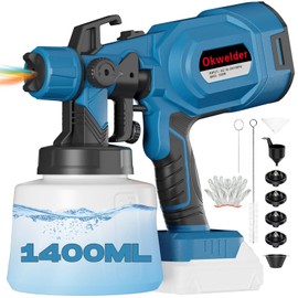 Cordless Paint Sprayer Tool 200W Electric Spray Paint Gun Easy to Clean for Furniture Cabinets Fence Walls Door Garden Chairs Paint Tools Blue