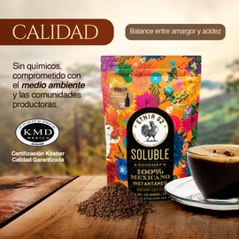 Café Soluble Instantaneo y Aglomerado - Sabor Crema Irlandesa | 225g | Aroma y Gusto Firme | Sin azúcares añadidos | 100% Mexicano | Certificación Kosher | Café Soluble | ETNIA 52