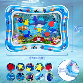 Wassermatte Baby, Aufblasbare Spielmatten, Spielzeug aufblasbare Baby Bauchzeit Matte 66 x 50cm für Baby ab 3 6 9 Monate