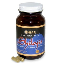 Omica Organics High Himalayan Shilajit Ayurvedic Formula (90 Capsules)