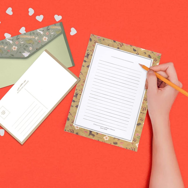 Stationery and Envelopes Set, Lined Stationery Stationery Set, Includes 36