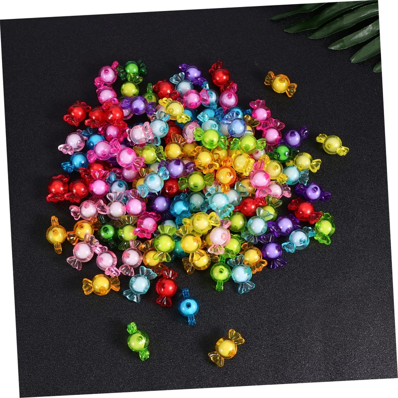 Tofficu 490g Acrylic Loose Beads Crystal Candy Shape DIY Beading