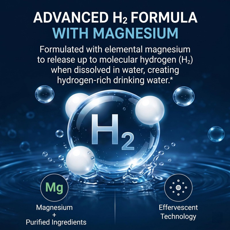 Hydrogen Tablets 120 Count, H2 Molecular Hydrogen Water Tablets with