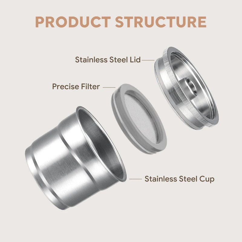 Reusable Coffee Pod 304 Stainless Steel Leakage Proof Coffee Capsule
