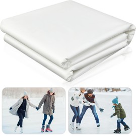 Innconee White Ice Rink Liner 6 Mil Ice Skating Rink for Backyard Replacement Ice Rink Liner DIY Backyard Rink Tarp for at Home Hockey Practice or Ice Skating Training(25 x 25 ft)