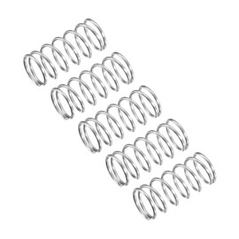 sourcing map Compression Spring, 5Pcs 304 Stainless Steel, 9mm OD, 0.8mm Wire Size, 20mm Free Length, Silver Tone