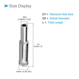 CoCud Diamond Drill Bits, 10mm / 0.39" Cutting Diameter, Metal, with Clearance Hole, Diamond Drill Hole Saws Bits Tools - (Applications: for Glass Precision Drilling Bits Tools)