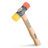 Estwing Estwing - DFH-12 Rubber Mallet - 12 oz Double-Face Hammer with Soft/Hard Tips & Hickory Wood Handle - DFH12,Black Red & Yellow