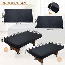 BALAPET Heavy Duty Leatherette Pool Table Cover and Insert Mat Set, Waterproof & Tearproof Indoor & Outdoor Billiard Table Cover, Foldable Foam Pool Table Insert for Table Conversion Topper(8FT)