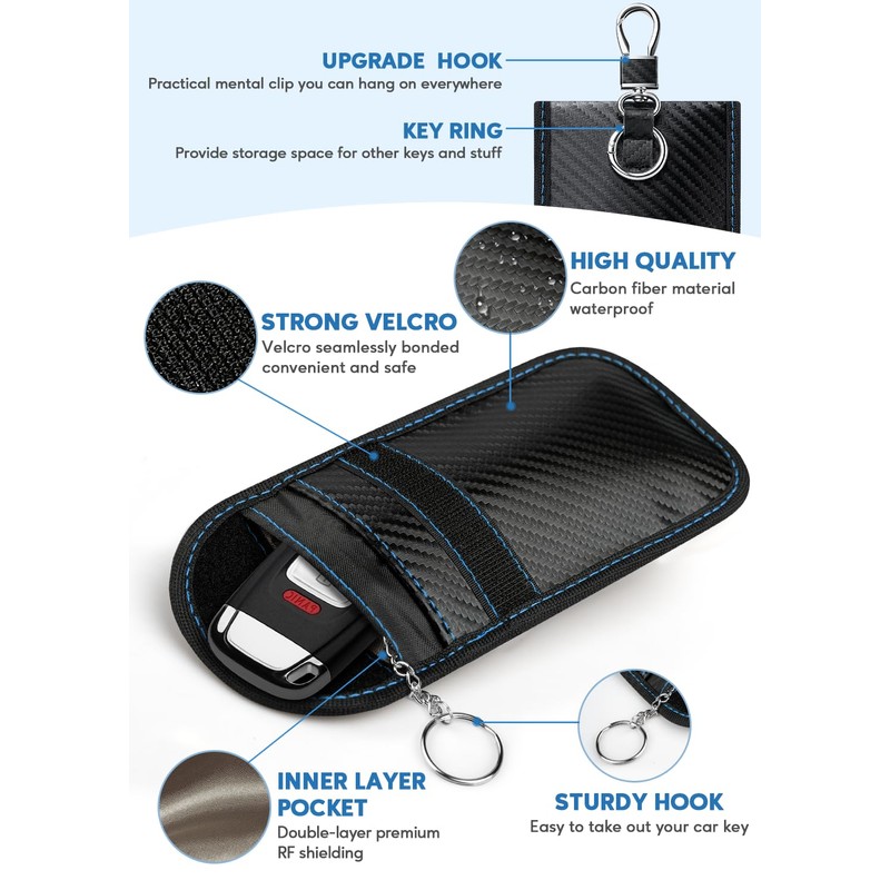 Coorattyes Faraday Key Fob Protector, Faraday Bags for Car Keys