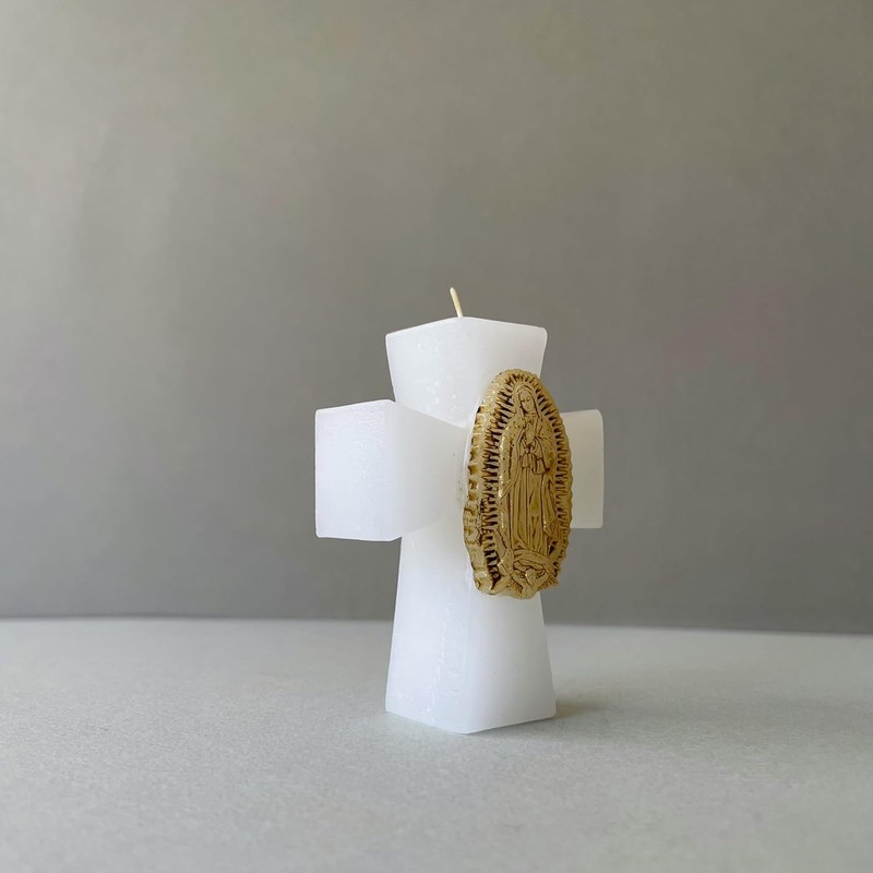 Recuerdo Para Bautizo Vela Cruz Mini Virgen De Guadalupe 12