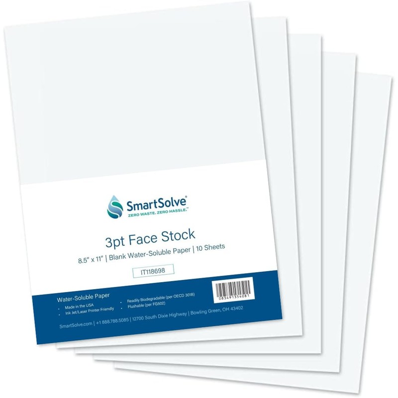 SmartSolve 3 pt. Water-Soluble Paper | Dissolves Quickly in Water