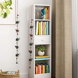 Zap impex Home Decor 10 Hand Painted Rajasthani Elephants with Beads and Brass Bell, Set of 2