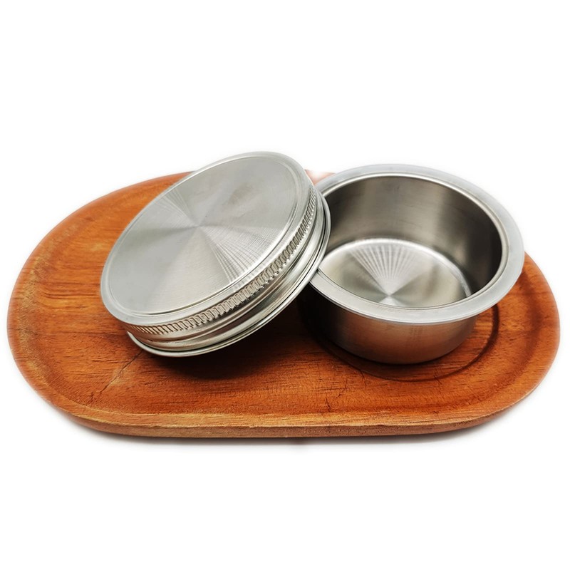 QurHapzy 304 SS Salad Divider Cups Separate Vegetable and Dressing