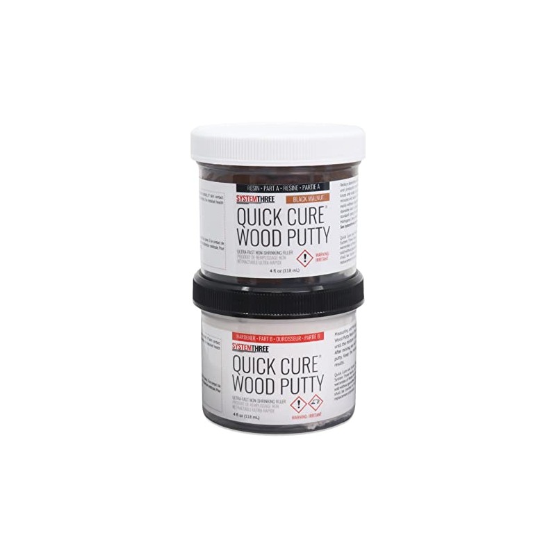 SYSTEMTHREE Quick Cure Putty, Black Walnut, 8-oz Kit