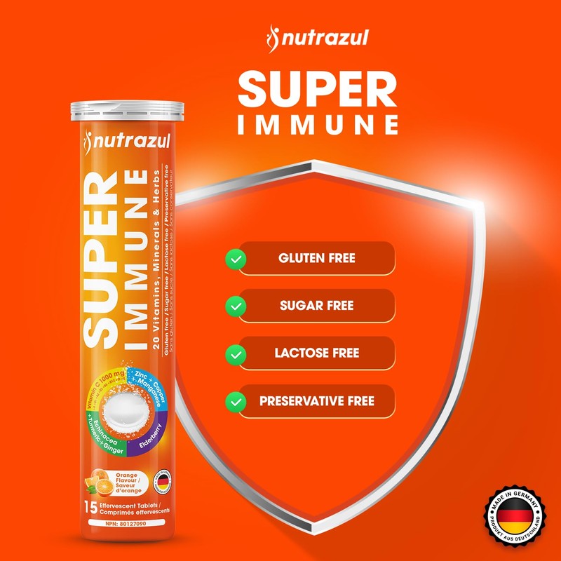 nutrazul Super Immune Effervescent Tablets | Maintains Immune Function &