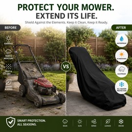 Lawn Mower Cover for Outdoor Storage – 210D Oxford Weather-Resistant Protector for Garden Equipment