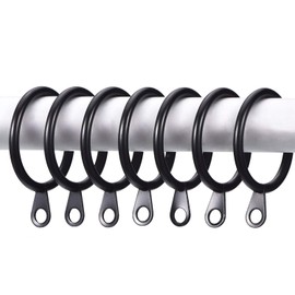 Shappy 40 Pack Metal Drapery Curtain Rod Rings with Eyelets Internal Diameter 1.18in Fits up to 0.79in Rod Hanging Drape Sliding Eyelet Black Rings for Window Door Shower Bathroom