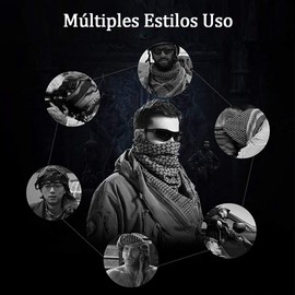 Bufanda Táctica para Hombre y Nujer, Bufanda Árabe, Ideal para Combinar de Forma Creativa, Diseñado para Montar en Moto, Máscaras de Paintball, 100 x100 cm(Negro)