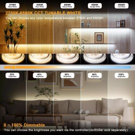 PAUTIX COB LED Strip Light White CCT Tunable 3200LEDs,CRI90