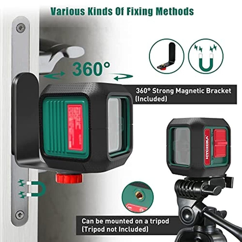 HYCHIKA 50 Ft Green Laser Line Level Rechargeable Laser Level