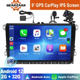 GEARZAAR 9" For VW Volkswagen Jetta Android 12 Car Stereo Radio GPS Navi WIFI BT Carplay