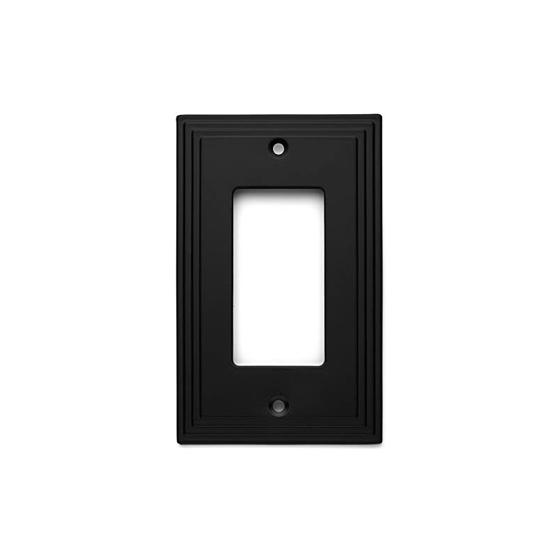 Cosmas 25000-FB Flat Black Single GFI/Decora Rocker Wall Switch Plate