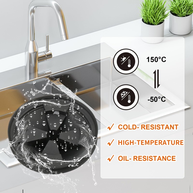2Pcs 3 3/8" Garbage Disposal Splash Guard, Quiet garbage disposal