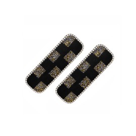 2PCS Rhinestones Snap Hair Clips for Women Girls Rectangular Snap Hairpins Bangs Side Snap Barrettes Hair Accessories A