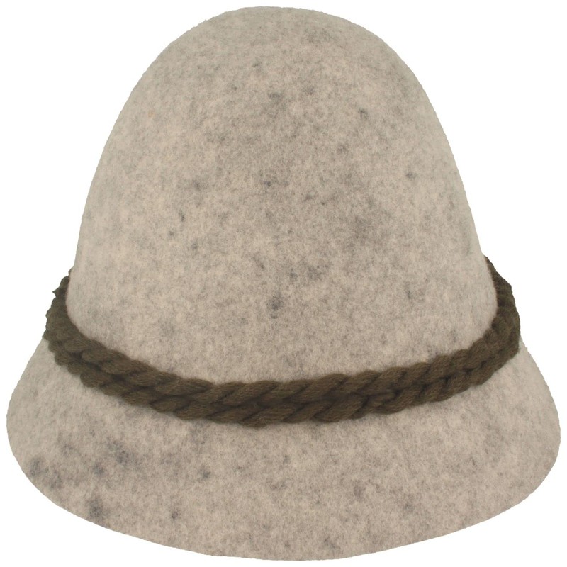 Faustmann Bavarian Men's Costume Hat Stopper Hat, Mottled light grey