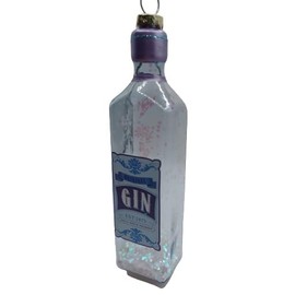 OnHoliday Glass Original Gin Bottle Liquor Drinking Spirits Christmas Tree Ornament