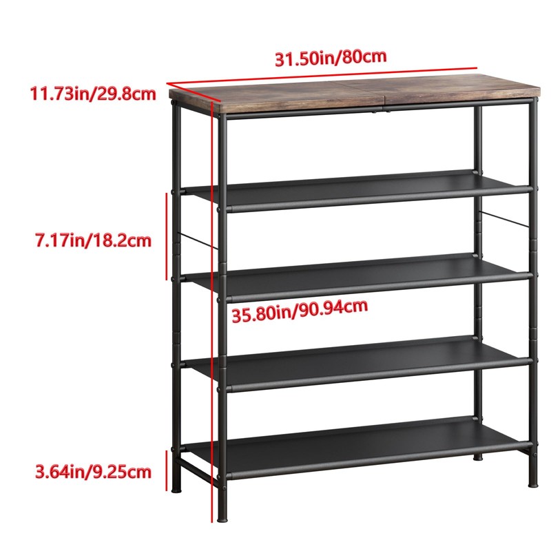 INGIORDAR Shoe Rack Organizer 5 Tier Metal Organizer Shelf with