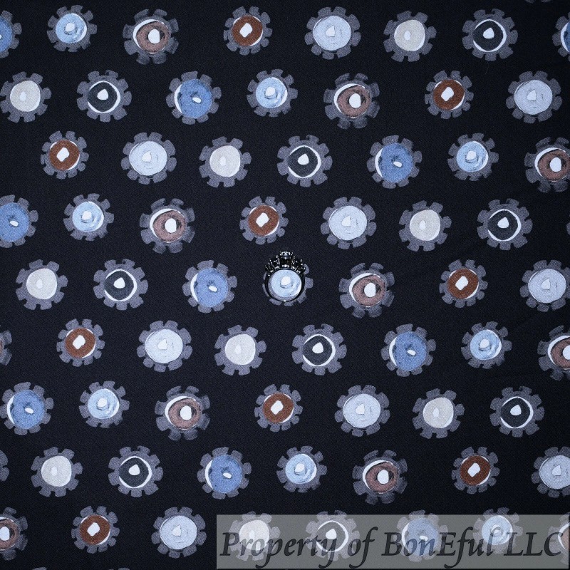 Michael Miller Fabrics BonEful Fabric FQ Cotton Quilt B&W Blue